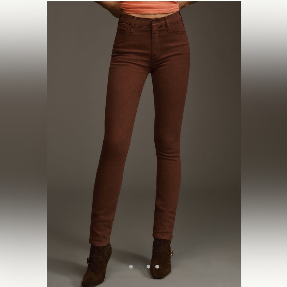 NWT MOTHER The Dazzler Mid Rise Pants in Wine